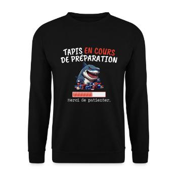Tapis En Cours Poker Humour Joueur Requin Jeton - Sweat-shirt Unisexe - noir - Devant - Alina (178cm) & Michal (187cm)