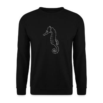 Seahorse Silhouette Ocean Aura Gift - Unisex Sweatshirt - black - Front - Alina (178cm) & Michal (187cm)