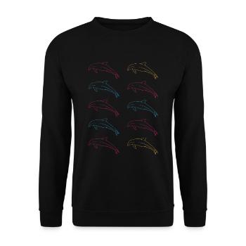 School of Dolphins Freedom of the Sea Gift - Unisex Sweatshirt - black - Front - Alina (178cm) & Michal (187cm)