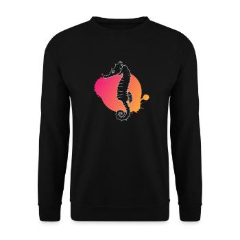 Seahorse Whisper Ocean Mystery - Unisex Sweatshirt - black - Front - Alina (178cm) & Michal (187cm)