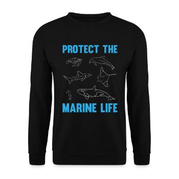 Sagittarius Marine Life Ocean Awareness - Unisex Sweatshirt - black - Front - Alina (178cm) & Michal (187cm)