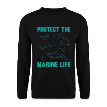Sagittarius Marine Life Ocean Awareness - Unisex Sweatshirt - black - Front - Alina (178cm) & Michal (187cm)