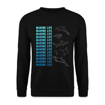 Oceanic Diversity Marine Life Conservation - Unisex Sweatshirt - black - Front - Alina (178cm) & Michal (187cm)