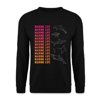 Oceanic Diversity Marine Life Conservation - Unisex Sweatshirt - black - Front - Alina (178cm) & Michal (187cm)