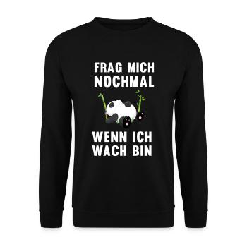 Panda Ruhephase Humorvolles Geschenk - Unisex Pullover - Schwarz - Vorne - Alina (178cm) & Michal (187cm)