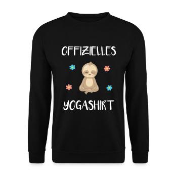 Faultier Yoga Zen Entspannung Shirt - Unisex Pullover - Schwarz - Vorne - Alina (178cm) & Michal (187cm)