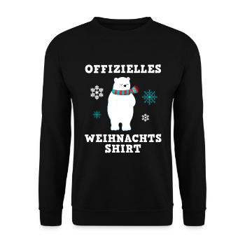 Eisbär Winterfreude Weihnachtszauber Shirt - Unisex Pullover - Schwarz - Vorne - Alina (178cm) & Michal (187cm)