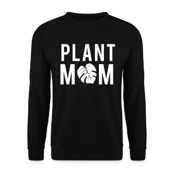 Plant Mum Stilvolle Pflanzenmutter Natur - Unisex Pullover - Schwarz - Vorne - Alina (178cm) & Michal (187cm)