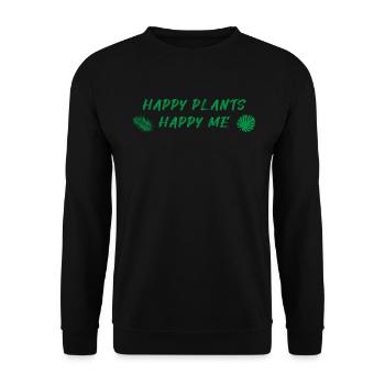 Happy Plants Glückliche Pflanzenfreude - Unisex Sweatshirt - black - Front - Alina (178cm) & Michal (187cm)