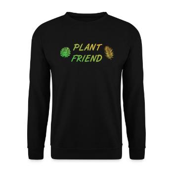 Plant Friend Green Heart for Botany - Unisex Sweatshirt - black - Front - Alina (178cm) & Michal (187cm)