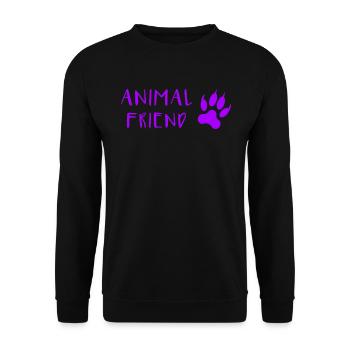 Animal Lover Font Paw Print Style - Unisex Sweatshirt - black - Front - Alina (178cm) & Michal (187cm)