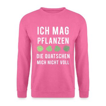 Pflanzenfreund Leises Grün - Unisex Pullover - Pink - Vorne