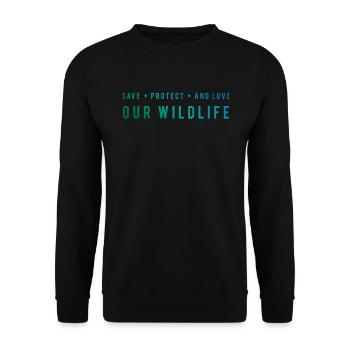 Preserve Nature - Protects Wildlife - Unisex Sweatshirt - black - Front - Alina (178cm) & Michal (187cm)
