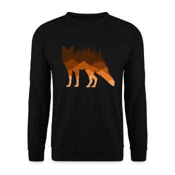 Fuchs Silhouette Wildnis Schönheit - Unisex Pullover - Schwarz - Vorne - Alina (178cm) & Michal (187cm)