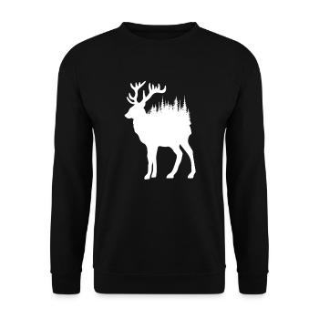 Forest Soul Hirsch - Close to Nature - Unisex Sweatshirt - black - Front - Alina (178cm) & Michal (187cm)