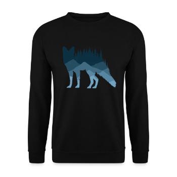 de la forêt - Silhouette de renard - Sweat-shirt Unisexe - noir - Devant - Alina (178cm) & Michal (187cm)