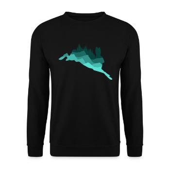de la forêt de lapin - Harmonie de la nature - Sweat-shirt Unisexe - noir - Devant - Alina (178cm) & Michal (187cm)