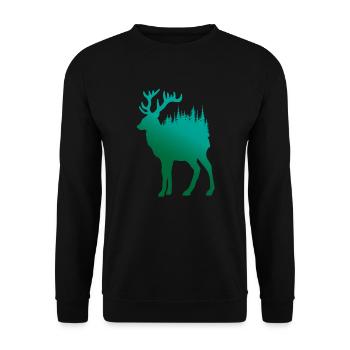 Forest Soul Hirsch - Close to Nature - Unisex Sweatshirt - black - Front - Alina (178cm) & Michal (187cm)