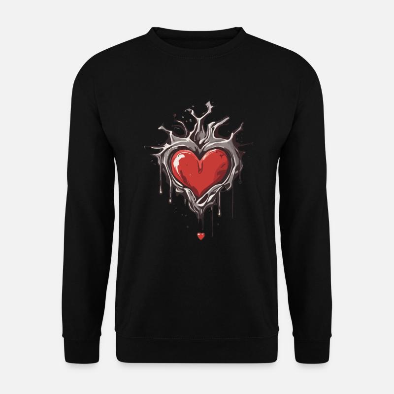 Heart melts with structure - Unisex Sweatshirt - black