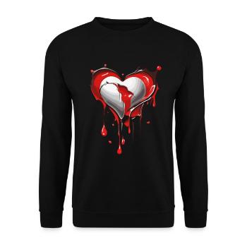 Broken heart melts - Unisex Sweatshirt - black - Front - Alina (178cm) & Michal (187cm)