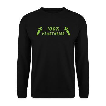 Stolzer Vegetarier - 100% Pflanzlich - Unisex Pullover - Schwarz - Vorne - Alina (178cm) & Michal (187cm)