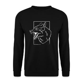 Keltischer Wolf - Mystisches Symbol - Unisex Pullover - Schwarz - Vorne - Alina (178cm) & Michal (187cm)