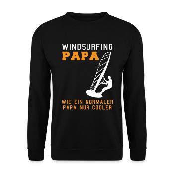 Cooler Windsurf-Papa - Unisex Pullover - Schwarz - Vorne - Alina (178cm) & Michal (187cm)