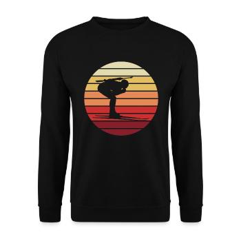 Biathlon Silhouette Rétro Coucher de soleil - Sweat-shirt Unisexe - noir - Devant - Alina (178cm) & Michal (187cm)