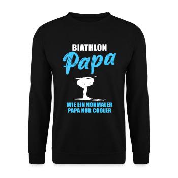Cool Biathlon Dad Unique - Unisex Sweatshirt - black - Front - Alina (178cm) & Michal (187cm)
