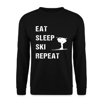 Ski repetition for biathlon fans - Unisex Sweatshirt - black - Front - Alina (178cm) & Michal (187cm)