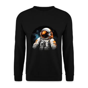 Astronaut Helmet Space - Unisex Sweatshirt - black - Front - Alina (178cm) & Michal (187cm)