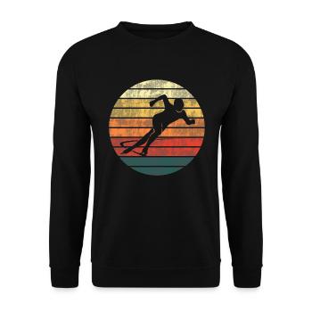 Figure Skating Sunset Silhouette Gift - Unisex Sweatshirt - black - Front - Alina (178cm) & Michal (187cm)