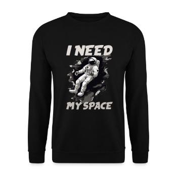 Spaceman i need my Space - Unisex Pullover - Schwarz - Vorne - Alina (178cm) & Michal (187cm)