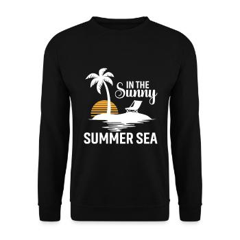 Im Sonnigen Sommermeer - Unisex Pullover - Schwarz - Vorne - Alina (178cm) & Michal (187cm)