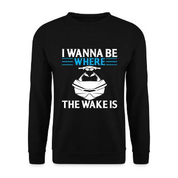 Ich Möchte Dort Sein Wo Das Erwachen Ist - Unisex Pullover - Schwarz - Vorne - Alina (178cm) & Michal (187cm)