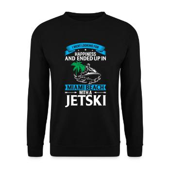 Ich War Auf Der Suche Nach Glück Und Landete In Mi - Unisex Pullover - Schwarz - Vorne - Alina (178cm) & Michal (187cm)