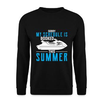 Sorry my schedule is fully booked this summer - Unisex Sweatshirt - black - Front - Alina (178cm) & Michal (187cm)
