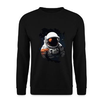 Astronaut in space with helmet - Unisex Sweatshirt - black - Front - Alina (178cm) & Michal (187cm)