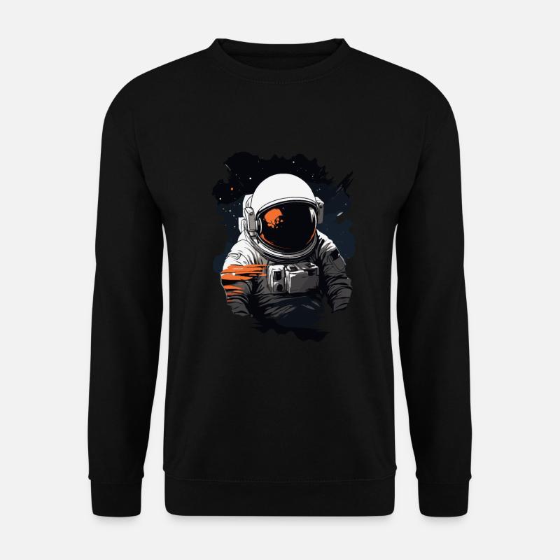 Astronaut im Weltall mit Helm - Unisex Pullover - Schwarz