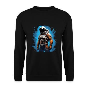 Astronaut Farbenfroh - Unisex Pullover - Schwarz - Vorne - Alina (178cm) & Michal (187cm)