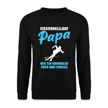 Eisschnelllauf Papa Cool Geschenk - Unisex Pullover - Schwarz - Vorne - Alina (178cm) & Michal (187cm)