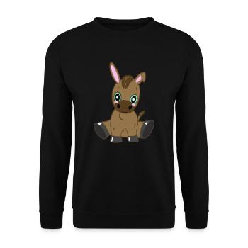 Sweet Donkey Friend - For the Heart - Unisex Sweatshirt - black - Front - Alina (178cm) & Michal (187cm)