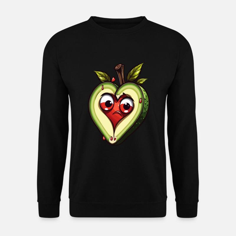 Avocado mit Herzkern - Unisex Pullover - Schwarz