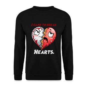 I came to break Hearts - Herzensbrecher - Unisex Pullover - Schwarz - Vorne - Alina (178cm) & Michal (187cm)