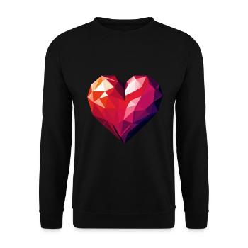 Polygon Herz - Unisex Pullover - Schwarz - Vorne - Alina (178cm) & Michal (187cm)