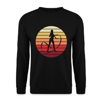 Gymnastics Silhouette Sunset - Unisex Sweatshirt - black - Front - Alina (178cm) & Michal (187cm)