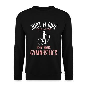 Mädchen liebt Rhythmische Gymnastik - Unisex Pullover - Schwarz - Vorne - Alina (178cm) & Michal (187cm)