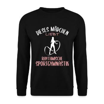 Mädchen liebt Rhythmische Gymnastik - Unisex Pullover - Schwarz - Vorne - Alina (178cm) & Michal (187cm)
