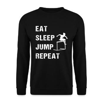 Eat Sleep Jump Repeat - Runner's Life - Unisex Sweatshirt - black - Front - Alina (178cm) & Michal (187cm)