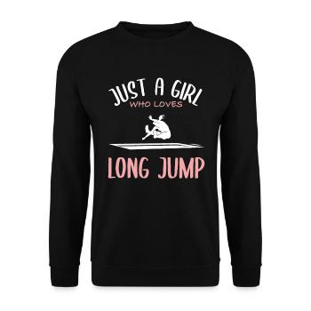 Weitsprung-Liebe - Unisex Pullover - Schwarz - Vorne - Alina (178cm) & Michal (187cm)